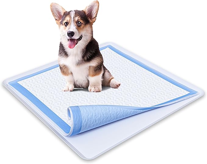 TidyFriend Dog Pee Pad Holder Tray Fits for 24” x 24” Wee Wee Pee Pads - Stable Grip, Raised Edges, Quick-Wipe Silicone Surface Dog Potty Tray Holder for Indoor Flooring Protection (Grey)