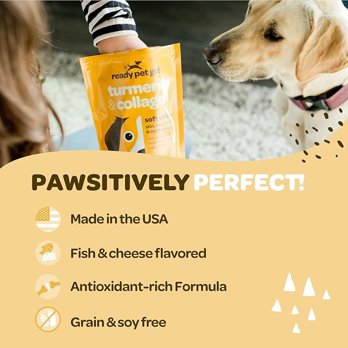 Turmeric for Dogs Soft Chews | Hip and Joint Chews for Dogs Comfort & Mobility with Collagen for Dogs | Dog Joint Supplement for All Ages Breeds & Sizes | NASC Certified & Made in The USA | 90 Chews