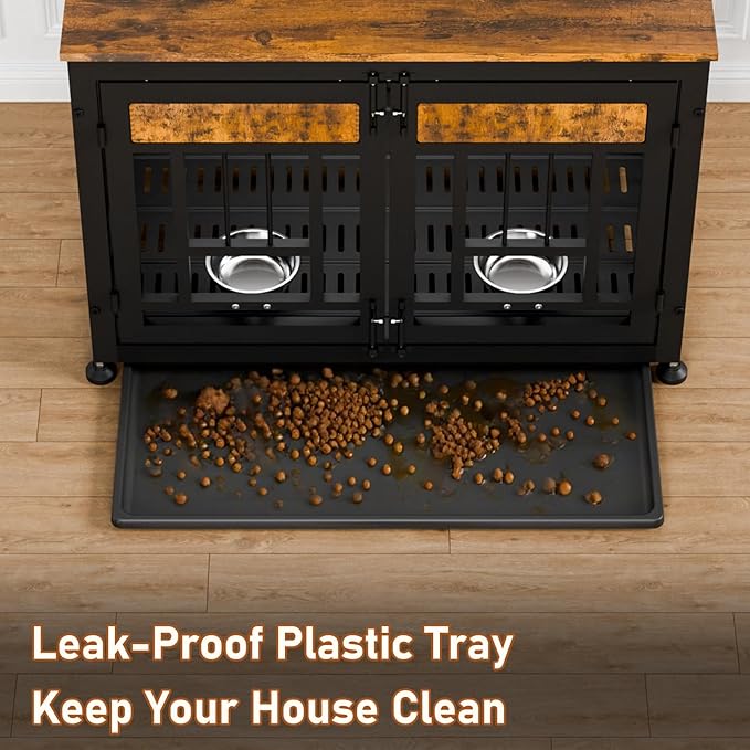 Heavy Duty Dog Crate Furniture for Large Dogs, Decorative Pet House End Table, 42inch Large Wooden Cage Kennel Furniture Indoor for Medium Dog