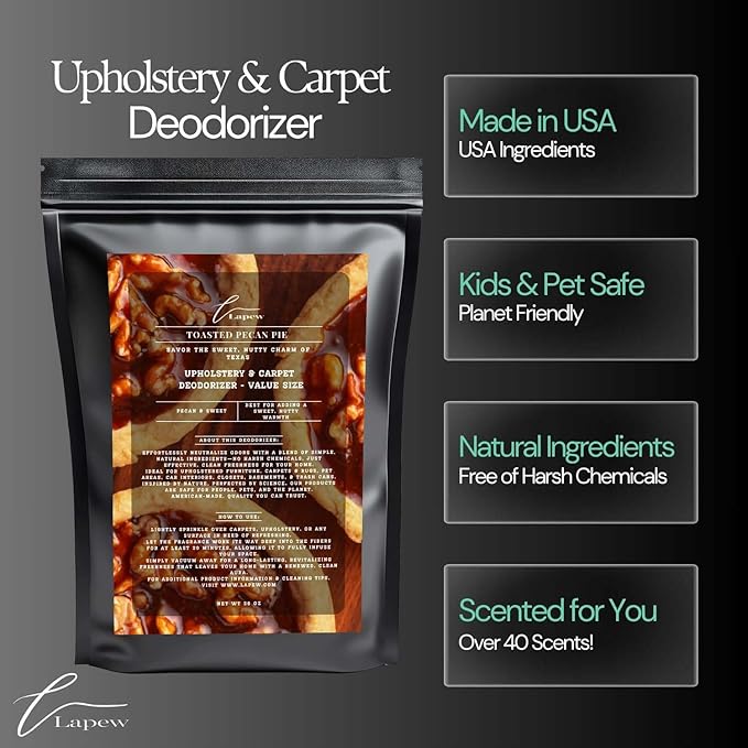 Toasted Pecan Pie Carpet Freshener Powder Refill 36 oz | Powerful Odor Eliminator for Home | Upholstery Deodorizer | Carpet Deodorizer | Pet Urine | Cat Litter Box