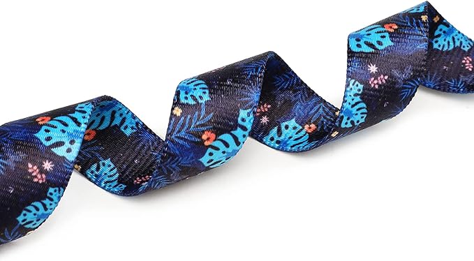 Mercano Adjustable Dog Collar - Special Design Patterns, Soft Nylon Comfortable Durable Pet Collar for Small Medium Large Dogs (M, Monstera)