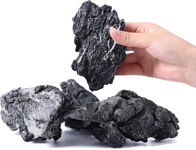 2-6 Inches Natural Seiryu Stone 4 PCS Aquarium Rocks for Aquascaping, Aquarium Landscaping, Terrariums, Fish Tank Decoration, Vivariums, Paludarium, Reptile and Amphibian Enclosures