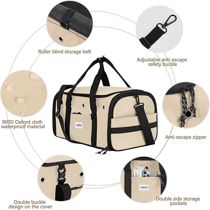 Pet Carrier Bag, Foldable Cat Bag Airline Approved, Soft-Sided Cat Travel Bag, Washable Dog Carrier Privacy Protection for Home Outdoor Travel(S, Blue)