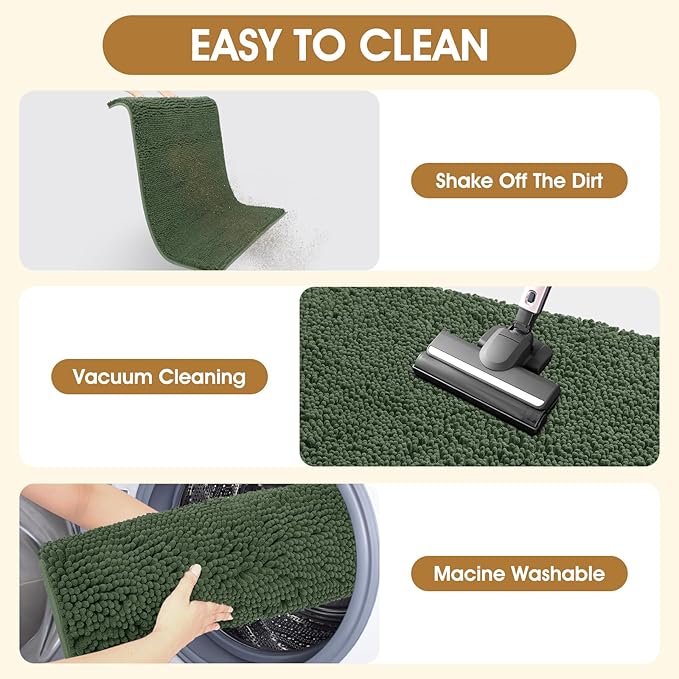 IM HOME 48" x 38" Olive Dog Door Mats for Muddy Paws, Chenille Absorbent Dog Mat, Non Slip Heavy Mud Mat for Dogs, Soft Pet Bed Mat for Entryway, Mud Paws, Inside Floor