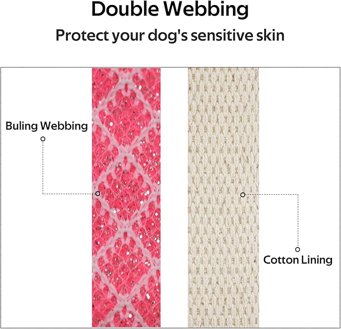 Dog Collar with Waterproof AirTag Holder & Anti-Lost QR Code, Cute Bling Warpping Adjustable Width for Small Medium Large Pet (Red, M)