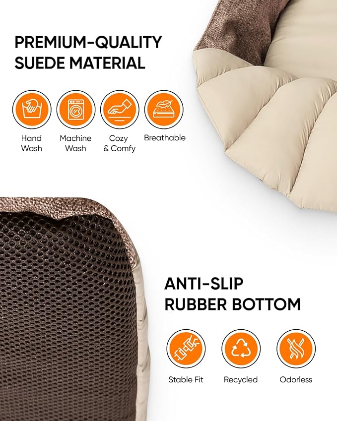 Dog Travel Bag | Cat Carrier | Small Pet Taxi | Lightweight Soft-Sided Tote, Car-Seat Compatible, Washable, 6–20 lb | Vegan Materials | Brown