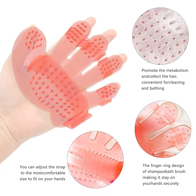 7-Piece Small Pet Grooming Kit: Brush, Nail Clippers, Hair Remover, Shampoo Brush with Hand Strap for Rabbits, Hamsters, Bunnies