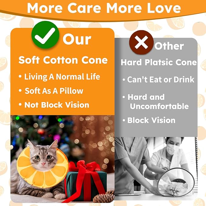 Cat Cone Collar Soft, Waterproof Cat Recovery Collar for Wound Healing Cute Cat Donut Adjustable Cat Cones to Stop Licking Comfortable Neck Elizabethan Collars for Cats Kittens After Surgery
