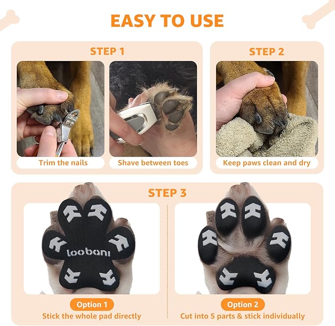 Loobani Paw Pads for Dogs Traction: Anti Slip Dog Paw Grippers for Senior Dogs Walking on Hardwood Slippery Floors - Dog Paw Protector Stickers for Prevent Licking & Wound Care, Easy Using