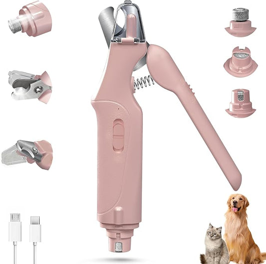 2 in 1 Dog Nail Clippers and Grinder with Lights & Cat Nail Clipper for Large Medium Small Dogs Cats Nail Trimmers USB Rechargeable with 2 LED Lights Dog Claw Care for Non-Black Nails