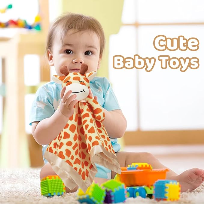 Pro Goleem Giraffe Loveys for Babies Soft Security Blanket Snuggle Toy Stuffed Animal Blanket Unisex Baby Lovie Baby Gifts for Infant and Toddler 16 Inch