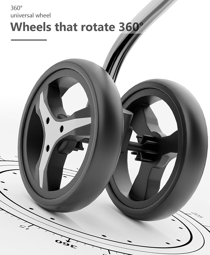 Pet Stroller with 4 Wheels for Small/Medium Pets, Portable Travel Foldable Carrier Jogger for Dog Cat Puppy Kitty, Rear Wheel Breaks, Storage Basket, Visible Mesh with Weather Cover (Pink)