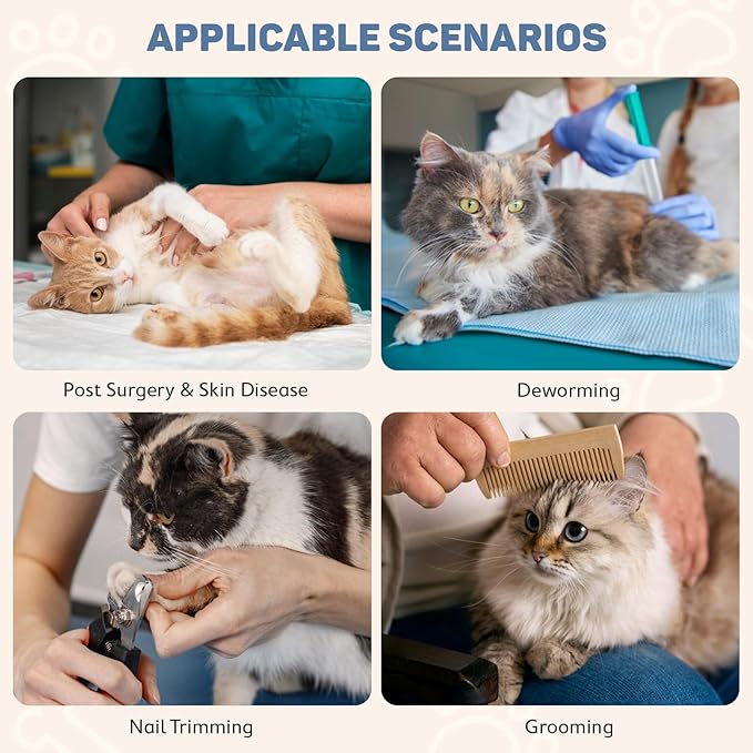 Avont Soft Cat Recovery Cone Collar, Adjustable Lightweight Kitten E-Collar for Small Dogs, Comfortable Neck Donut Stop Licking Scratching After Surgery -Strawberry(S)