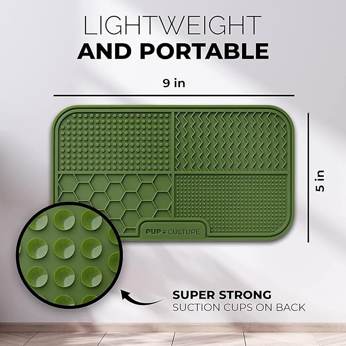 Pup Culture Dog Lick Mat for Dogs (2 Pack), Feeding Pad for Anxious Pets Plus 4 Different Puzzles for Mental Stimulation for Dogs - Supports Mental, Dental, and Digestive Health - Heavy Duty