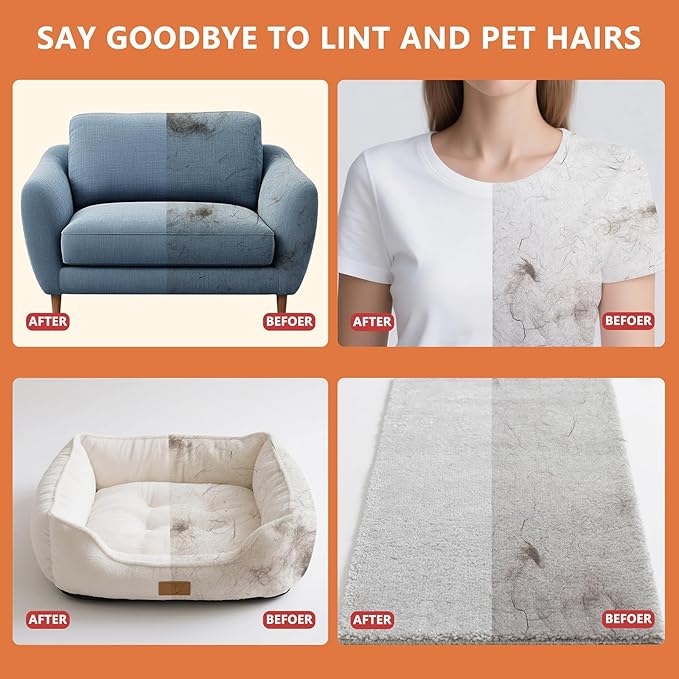 Hasina Upgrade Pet Hair Removal Glove - Reusable Grooming Glove for Dogs & Cats, Electrostatic Mitt for Pet Hair Removal, Remover Mitt for Furniture, Car Seats, Carpet & Clothing (Yellow-18)