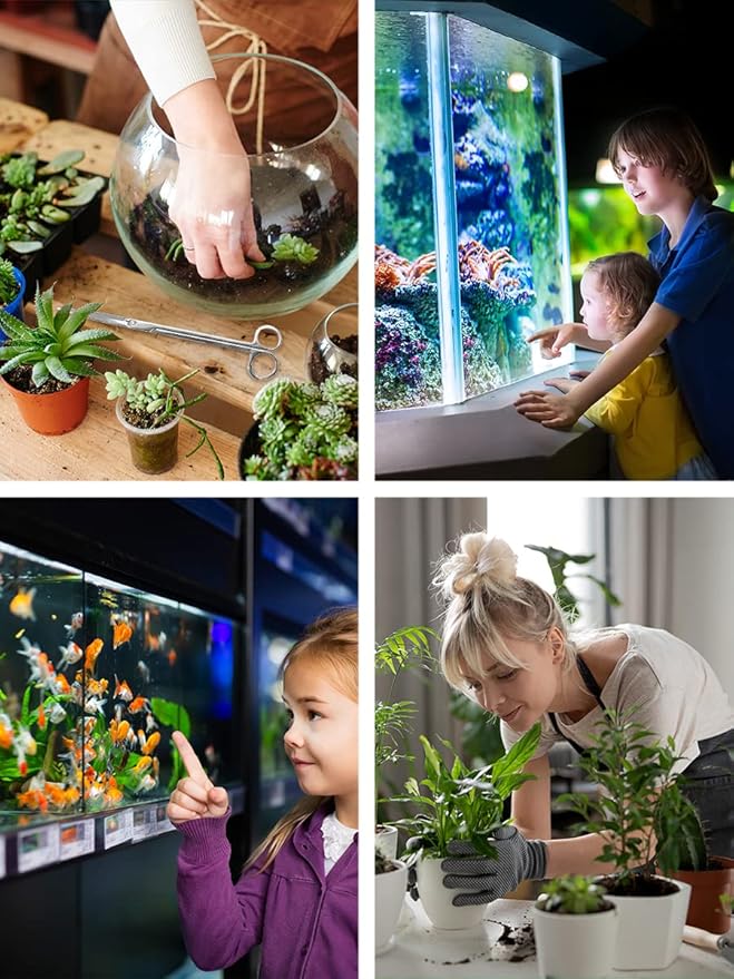 Mandala Crafts Black Stainless Steel Aquascaping Tools Kit – Aquarium Plant Tools with Tweezers, Spatula, and Scissors for Fish Tanks, Hospital Tanks, Goldfish Bowls, Aquariums, and Terrariums