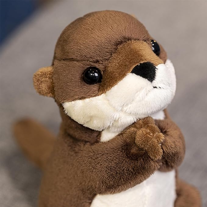 Sea Otter Weighted Stuffed Animal 7.48in Standing Prayer Small River Otter Plush Toy Cute Funny Soft Plushie for Kids Boys Girls Adults Birthday Festival Gift Home Office Decoration Toys
