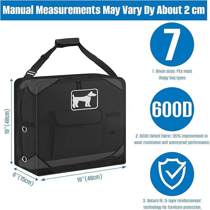 SIRUITON Collapsible Dog Crate Storage Bag Suitable for Collapsible Pet Crate,Heavy Duty 600D Oxford Kennel Tent Crate Dog Fence Travel Bag