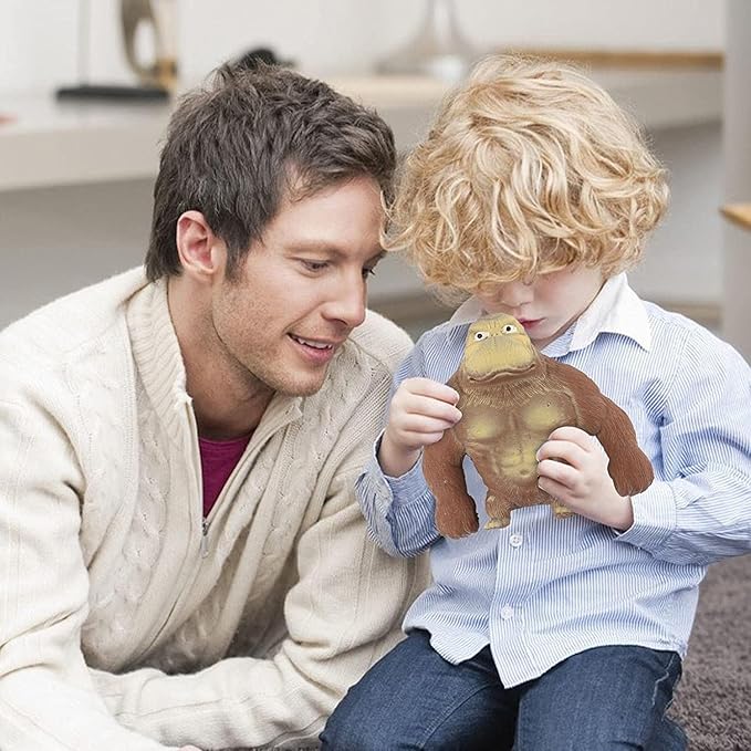 Stretchy Glue-Sand Filled Rubber Gorilla, Latex Gorilla Soft Decompression Doll Toy,Squishy Monkey Toy, Animal High-Elastic Stretchable, Decompression Toy for Adults and Children (Gorilla-S)