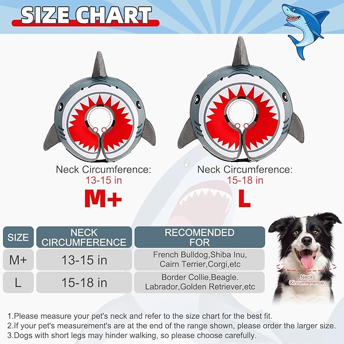 KOOLTAIL Dog Cone Collar Alternative After Surgery, Soft Inflatable Dog Neck Cone for Medium Large Dogs, Adjustable Pet Donut Recovery E Collar with Enhanced Anti-Licking Does Not Impede Vision M