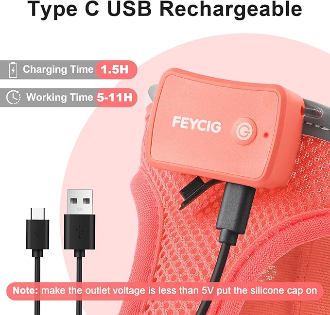 Light Up Dog Harness,Rechargeable LED Dog Harness for Small Medium Large Dogs,Reflective Lighted Safety Vest for Night Walking & Camping,Lightweight & Adjustable,Fluorescent Pink,XS