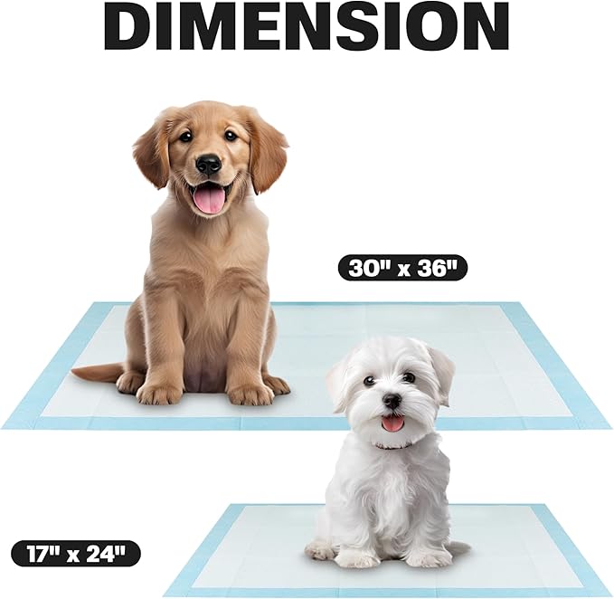 BV Small Puppy Pads 100 Count 17"x24" - Leak-Proof & Absorbent Pee Pads For Dogs with 6-Layer Design, Rapid Dry Sheet & Built-In Attractant - Dog Pad with Odor Control, Perfect for Puppies&Senior Dogs