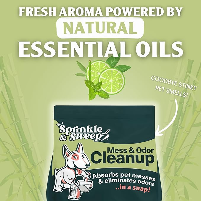 Sprinkle & Sweep Pet Accident Cleanup for all Hard Surface - Non Toxic Quick Pet Mess Cleaner & Odor Remover for Urine, Poop, Vomit, Diarrhea & Potty Training, Travel Pack (4oz)