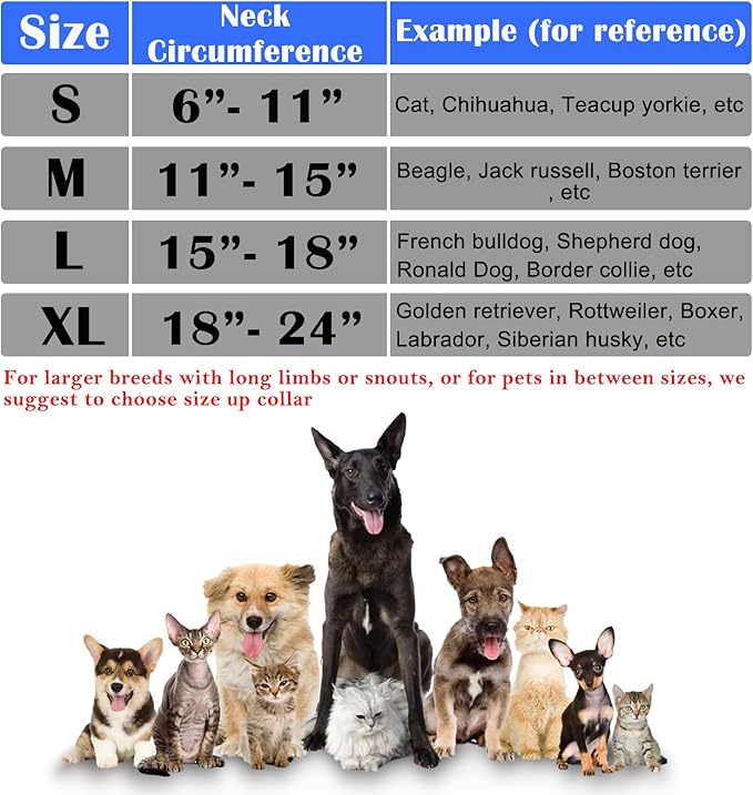 Katoggy Inflatable Dog Cone Collar for Post-Surgery Dogs & Cats, Soft Adjustable Blow-Up Donut E-Collar for Small, Medium & Large Pets