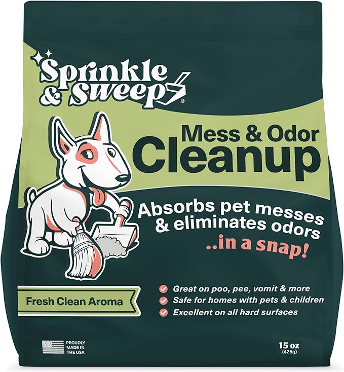 Dog Pee Cleaner | Pet Accident Cleanup Powder | Vomit Cleanup Kit for Hard Surfaces | Puppy Potty Training Aid | Dog Diarrhea Accident Absorbent | Non-Toxic Odor Remover