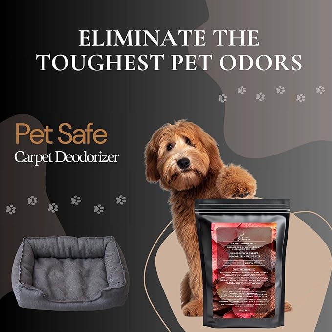 Sandalwood Rose Carpet Freshener Powder Refill 36 oz | Powerful Odor Eliminator for Home | Upholstery Deodorizer | Carpet Deodorizer | Pet Urine | Cat Litter Box