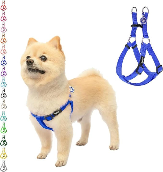 PUPTECK No Pull Dog Harness Soft Adjustable Basic Nylon Step in Puppy Vest Outdoor Walking with ID Tag X-Small