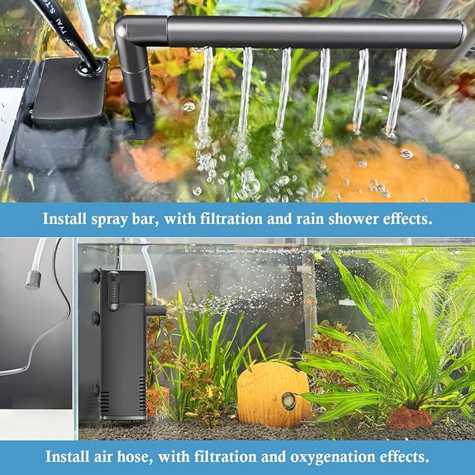 FEDOUR Submersible Aquarium Internal Filter, Filter with Water Pump for Fish Tank up to 35 Gallon (8W for 5-35 gallon-new)