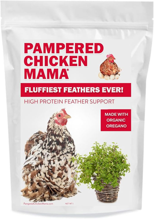 Pampered Chicken Mama Molting Supplement for Chickens: Fluffiest Feathers Ever Backyard Chicken Feed and Supplies for Hens (2 pounds)