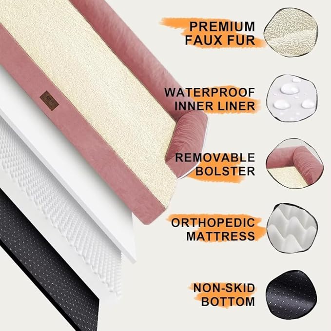 Small Dog Bed Orthopedic Washable Cat Bed Memory Foam Couch Sofa Comfy Pet Beds with Waterproof Removable Cover & Non-Slip Bottom