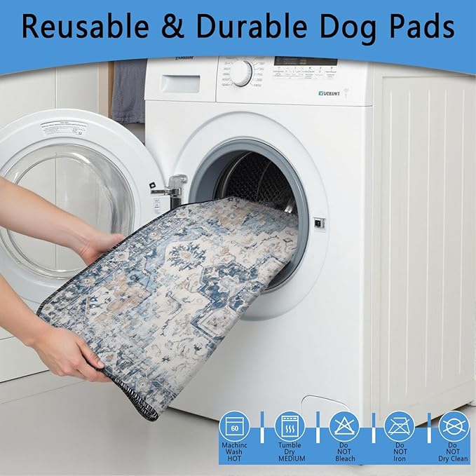 Washable Pee Pads for Dogs 2 Pack, Absorbent Reusable Puppy Pads Waterproof, Leakproof & Non-Slip Whelping Pad, Potty Training Pads for Dogs Playpen Mat 48x48