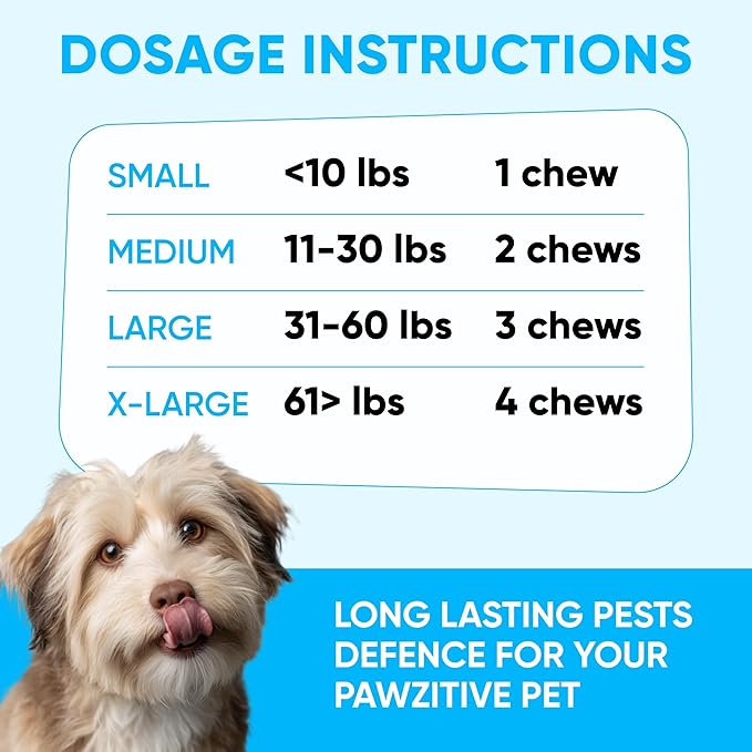 Chewable Flea and Tick Prevention for Dogs - 120 Soft Chews Made in USA - Oral Flea and Tick Control Pills for Small, Medium, Large Dogs and Puppies - Skin and Coat Supplement Treats for All Breeds