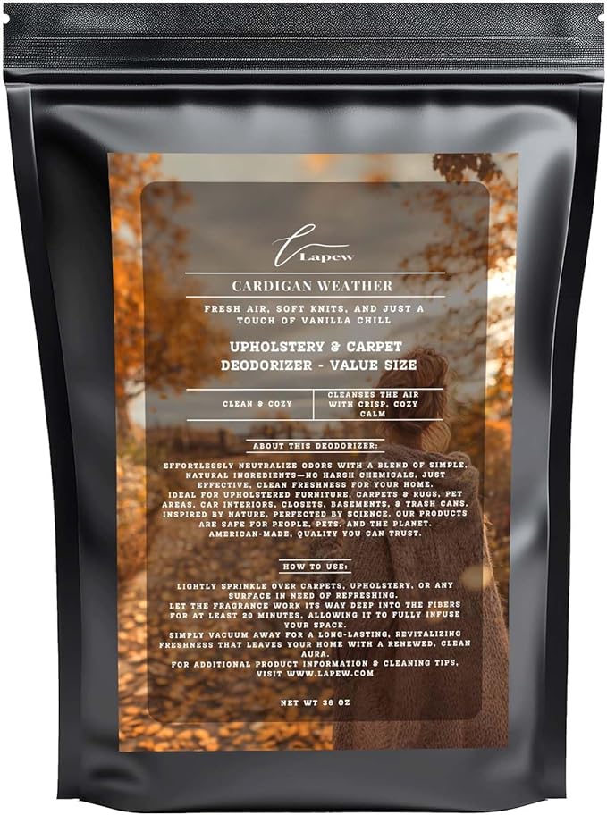 Cardigan Weather Carpet Freshener Powder Refill 36 oz | Powerful Odor Eliminator for Home | Upholstery Deodorizer | Carpet Deodorizer | Pet Urine | Cat Litter Box