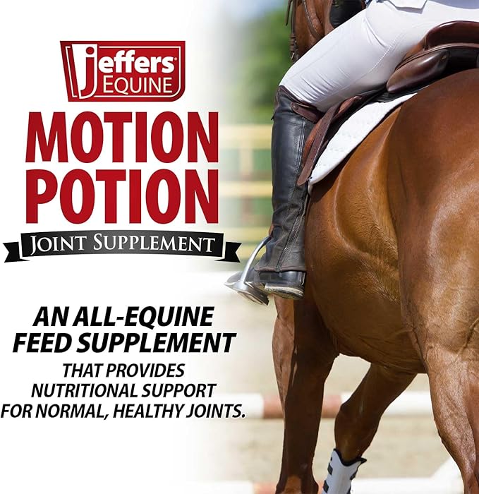 Jeffers Motion Potion Pellets Joint Supplement for Horses, 10 lb- Glucosamine, MSM, Chondroitin, Hyaluronic Acid, & Vitamins. Daily Supplement for Safe, Easy to Feed, Fast Acting for Equine