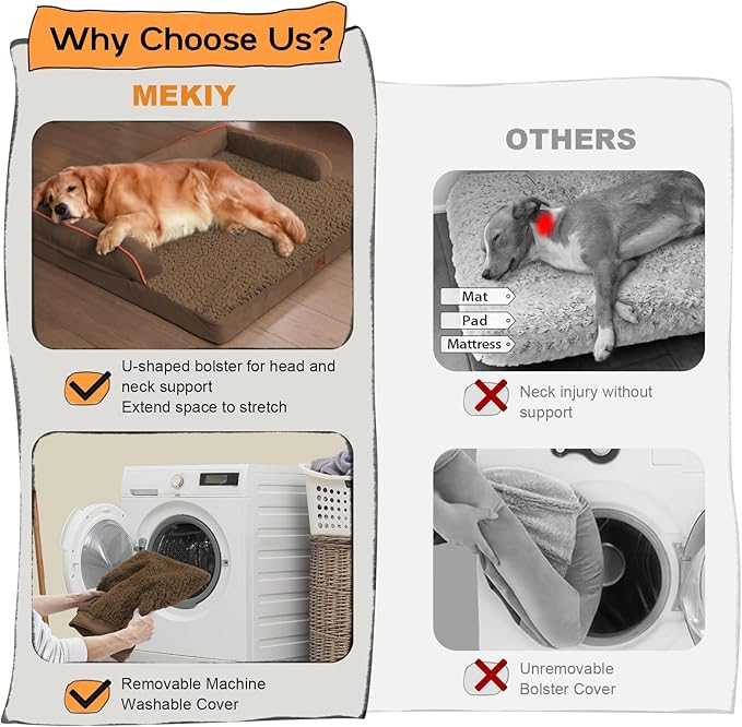 Dog Bed Medium Size Dog-Orthopedic Waterproof Bed for Dogs,Foam Couch Sofa with Washable Removable Cover & Non-Slip Bottom-Coffee