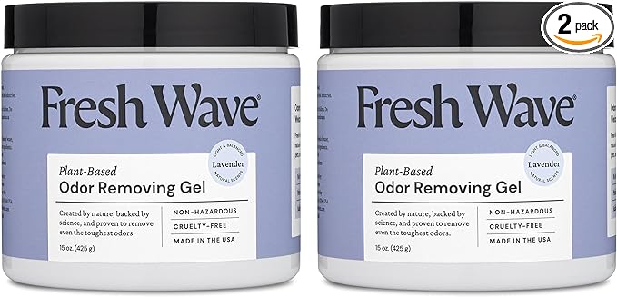 Fresh Wave Lavender Odor Removing Gel, 15 oz., Pack of 2 - Safer Odor Absorbers for Home, Natural Plant-Based Odor Eliminator, Every 15 oz. lasts 30-60 Days, For Cooking, Trash & Pets