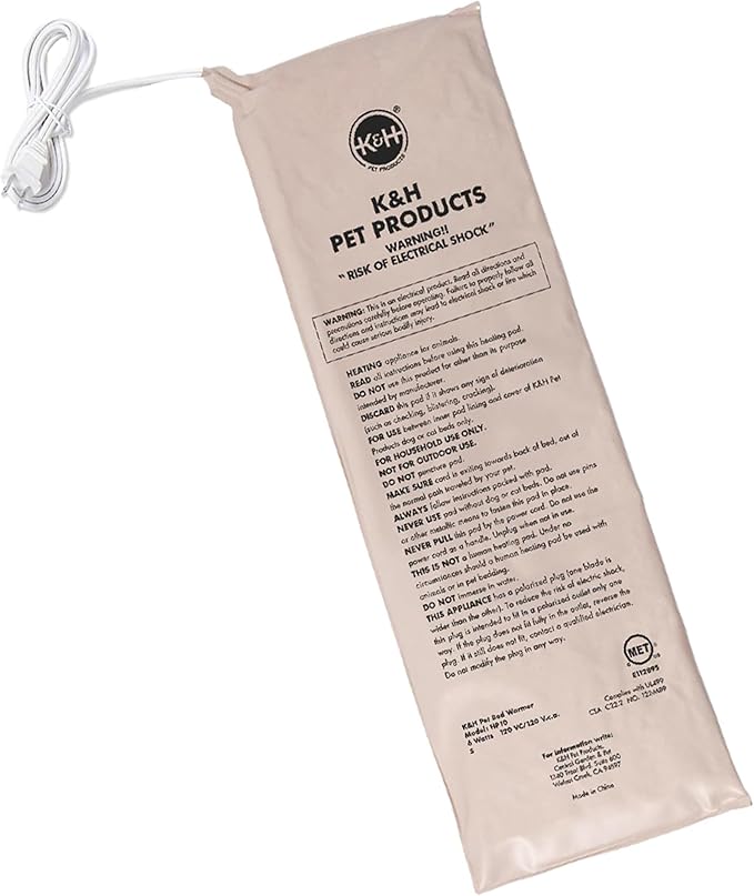 K&H Pet Products Pet Bed Warmer, Turn Any Pet Bed Into a Heated Cat or Dog Bed, Waterproof Indoor Heated Warming Pad Insert, Automatic Temperature, Safety Listed - Medium 20 X 5.5in Tan