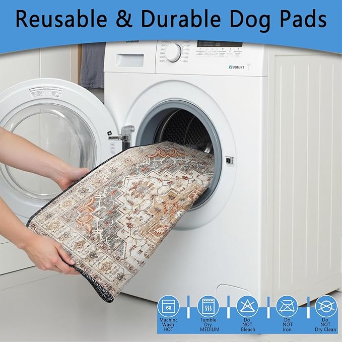 Washable Pee Pads for Dogs 2 Pack, Absorbent Reusable Puppy Pads Waterproof, Leakproof & Non-Slip Whelping Pad, Potty Training Pads for Dogs Playpen Mat 24x36