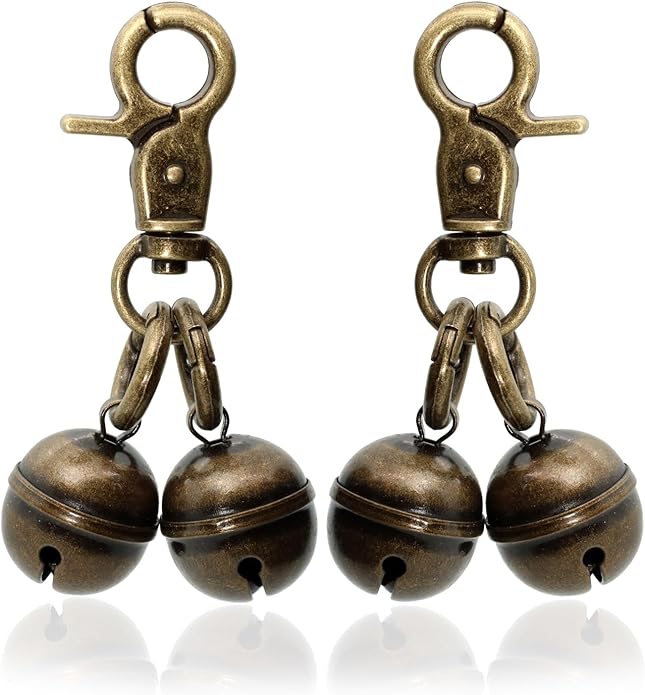Copper Bells for Dog Collars with Snap Clips - Made of Pure Copper for Dogs/Cat - Clear Sound & No Rust - Save Birds Wildlife, Know Where Your Pet Christmas Sounds