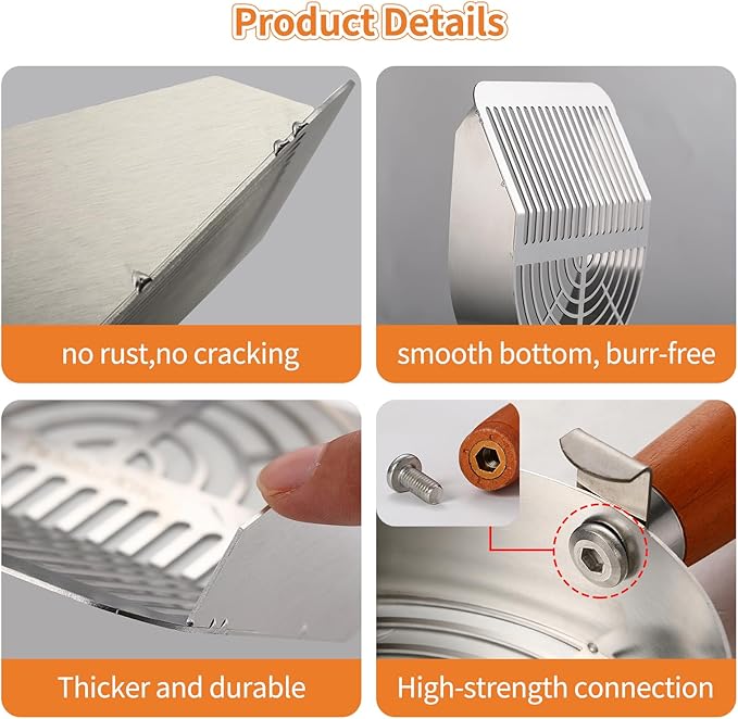Extra-Thick Stainless Steel Cat Litter Scoop Heavy Duty Metal Litter Scooper with Holder Easy Remove Stuck Litter