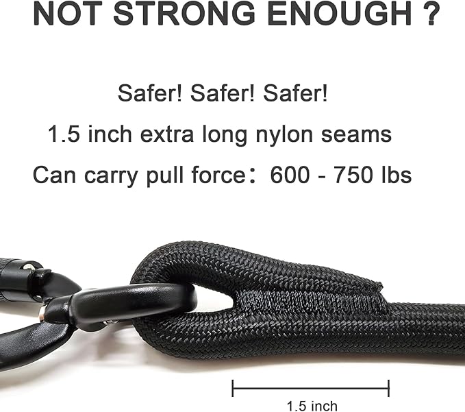 Rope Dog Leash, 6 Foot Heavy Duty Dog Leash with Aviation Aluminum Auto Locking Carabiner, Strong Nylon Pet Lead for Small, Medium, Large Dogs (Blue, 6FT)