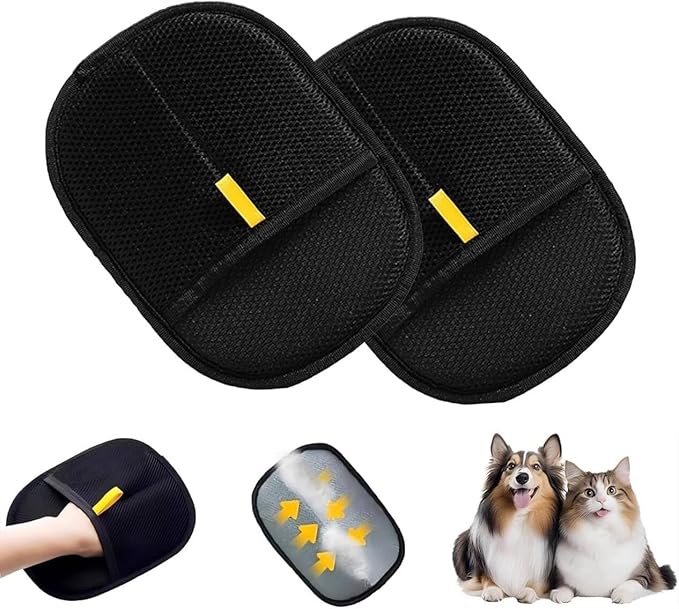 Pet Hair Removal Glove - Cat & Dog Electrostatic Hair Remover Grooming Glove,Suitable for All Pets 2Pcs