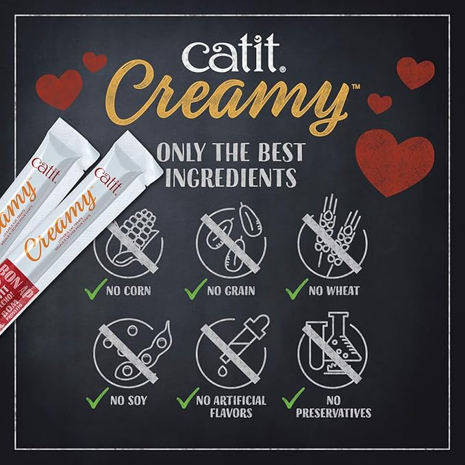 Catit Creamy Lickable Cat Treat, Healthy Cat Treat, Chicken & Liver, 12 Pack