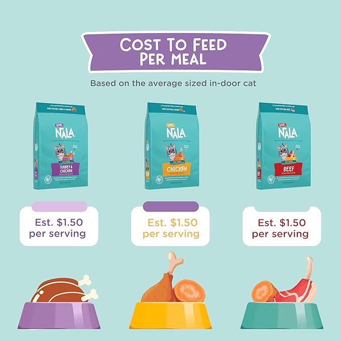 LOVE, NALA - Beef Air Dried Cat Food - Award Winning - Made in USA - Complete & Balanced Cat Food for All Life Stages- 1 Bag - 1 lb.