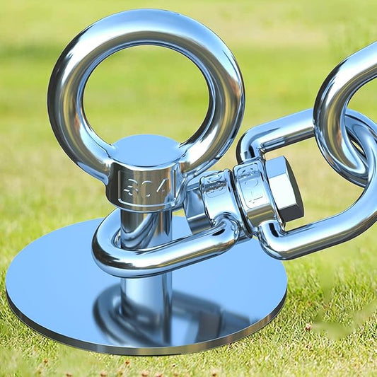 Dog Tie Out Stake for Yard,(up to 300lbs),360° Swivel Dog Run Anchor,Use Any Tie Out Cable or Yard Leash- Outdoor Camping(Anchor Only)