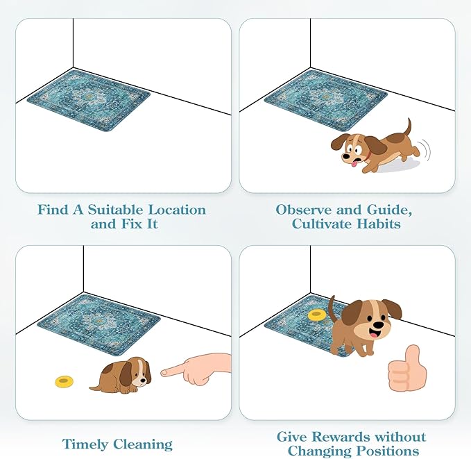 HAOCOO Washable Pee Pads for Dogs, (2 Pack) 3Ft x 3Ft Reusable Puppy Training Pads Super Absorbent Waterproof Whelping Pads,Blue Non-Slip Leakproof Potty Pads for Pet Housebreaking
